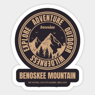 Mountain Hike In Beenoskee Ireland, Hiker’s HikingTrails Sticker